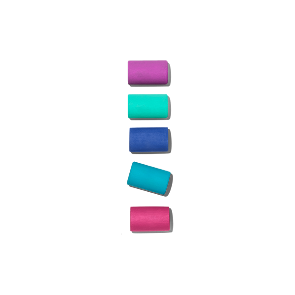 4 colorful cylinders to practice visual perception of dimension